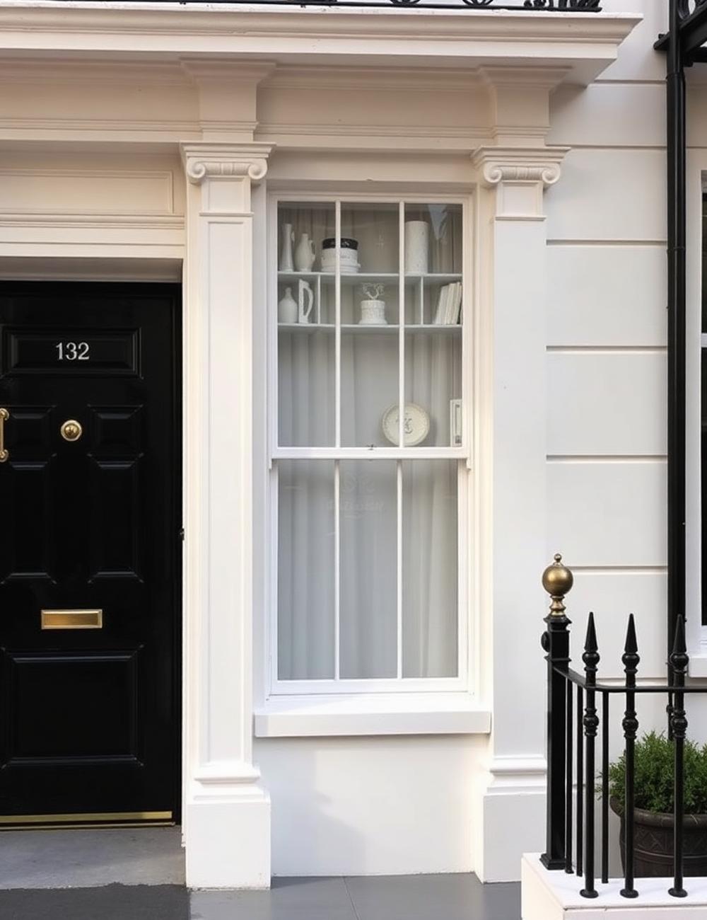Georgian Dublin townhouse exterior with glossy black door